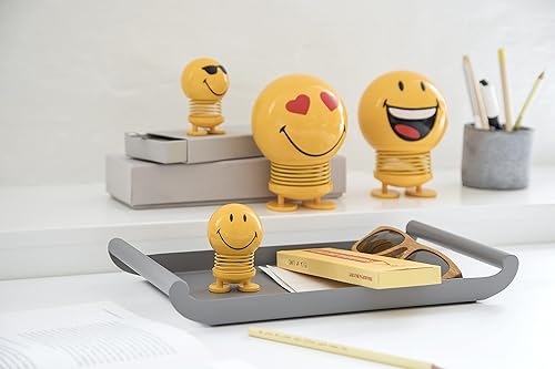 Hoptimist Smiley Joy S Jaune - Figurine À Secouer, Décoration Scandinave, Salon, Bureau, Salle De Bain, Cadeau Original - Abs/Acier - Nail Gallerys