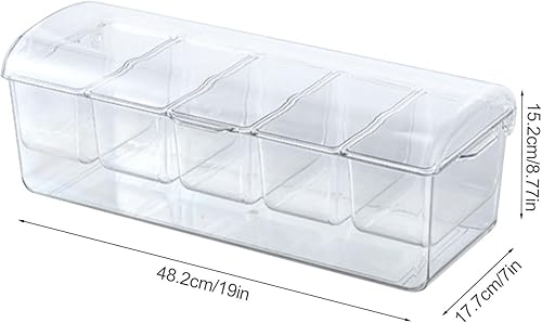 zwxqe Plateau à condiments, bac à glaçons pour condiments, plateau de service à condiments, plateau de service transparent, couvercle parfait, barre de mimosa - Nail Gallerys