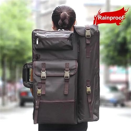 WAJJWI Sacoche pour Portfolio d'art Grand Sac d'artiste étanche à la Pluie, Sac à Dos de Portefeuille d'art A2, Planche à Dessin A2, Fournitures d'art, Sac de Voyage Portable for Artiste(Black) - Nail Gallerys