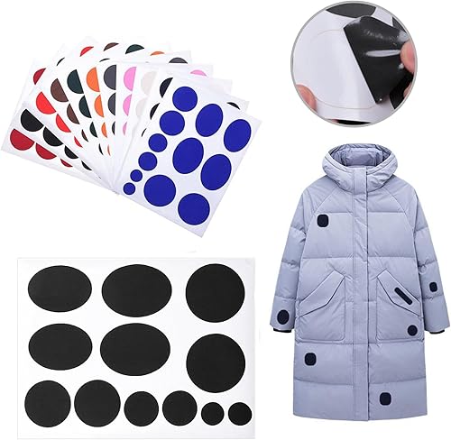 Lot de 5 patchs de réparation de veste de poisson auto-adhésifs imperméables en tissu résistant aux déchirures - Nail Gallerys