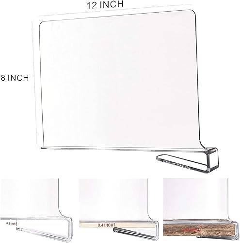 MCDD 4 Pièces Séparateur D'étagère en Acrylique, 30 * 20cm Étagère de Placards Transparent Multifonctionnel pour Organiser Les Vêtements et la Chambre à Coucher, Les Armoires de Cuisine - Nail Gallerys