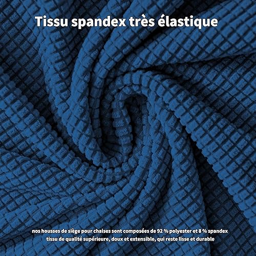 HOMECOVER Housse Assise Chaise Lot De 2,Extensibles Jacquard Housse De Chaise Amovibles Lavables pour Salle à Manger Cuisine Bureau Hôtel-Blanc-Lot de 2 - Nail Gallerys