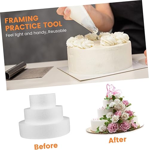 Angoily 3 Moule Du Modèle De Gâteau Décoration Moules Polystyrène Nuls Mariage Accessoires à Gâteau Faire La Fête Pour Couches Factice Artificiel Mannequin Oh Blanche Mousse - Nail Gallerys