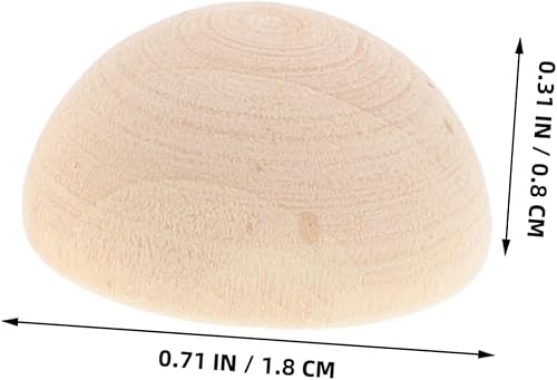 EXCEART 100pièces Perles Bois Inachevées Demi-rondes Bricolage Diy Décorations Et Fabrication De Bijoux Matériaux Amicaux Bois Naturel - Nail Gallerys