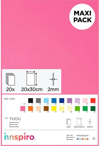 INNSPIRO Mousse EVA Rose Clair 20x30cm. 20u. 2mm. - Nail Gallerys