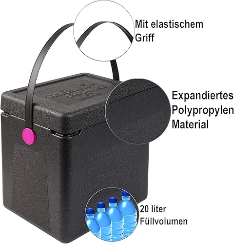Thermo Future Box Boîte de Transport et Isotherme, EPP (polypropylène expansé), Noir/Vert, intérieur 300 x 220 x 310 mm - Nail Gallerys