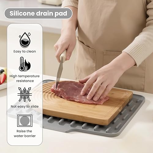 Plan de travail en silicone anti-déversement - Résistant à la chaleur et antidérapant pour un séchage sans gouttes - Égouttoir pliable pour comptoir de cuisine, évier, table, réfrigérateur - Nail Gallerys