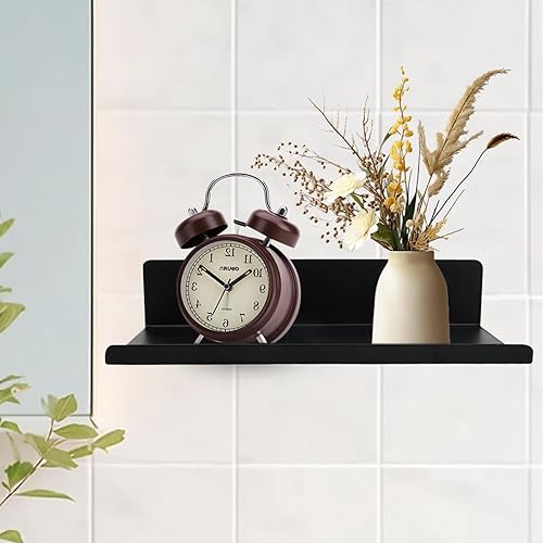 YILANJIN 2 Paquets Etagere Murale sans Perçage, Etagere Murale20*10 * 4cm, Etagere Murale Auto Adhesive, Étagères Murales en Métal, Murales Etagère Décoration pour Salon/Chambre/Bureau/Cuisine/Photos - Nail Gallerys