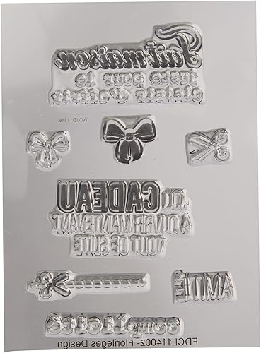 Florilèges Design FDCL114002 Tampon Scrapbooking Clear Mini Cadeau Maison Beige 10 x 6 x 0,5 cm - Nail Gallerys