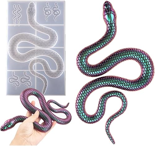 KyeeaDIY Moule en Résine Époxy 3D Serpent - Moule Silicone Animal pour DIY, Création de Bijoux ou Jouet Horrible - Motif Réaliste et Facile à Démouler (1 Pièce) - Nail Gallerys