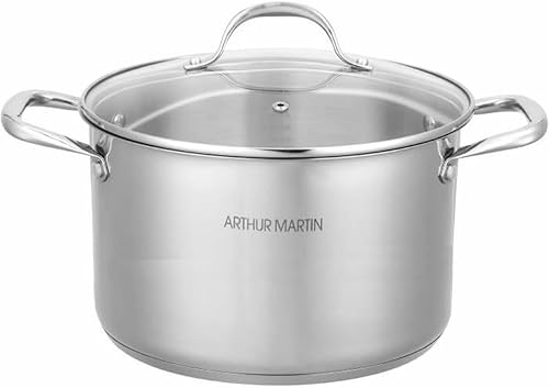 AM1022 Arthur Martin Marmite 36 cm avec couvercle – Acier Inoxydable – Tous feux dont induction - Nail Gallerys
