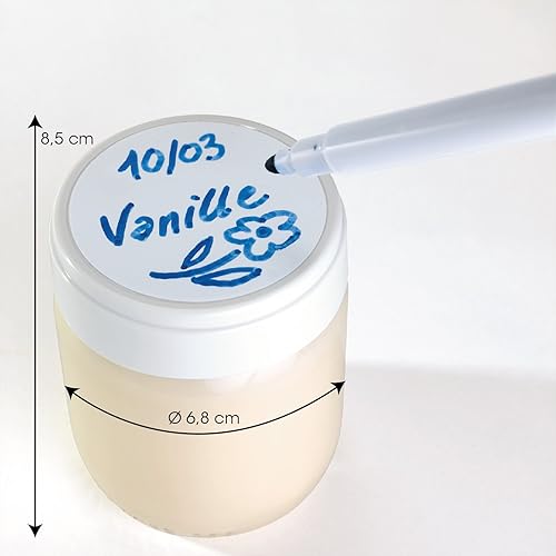 Lagrange 430101 7 pots pour yaourtières Couvercles avec zone de marquage - Nail Gallerys