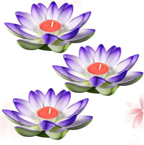 DOITOOL 3pièces Bougie Décorative Lotus à Double Couche pour Festivals Lampe De Fête Élégante Couleurs Aléatoires - Nail Gallerys