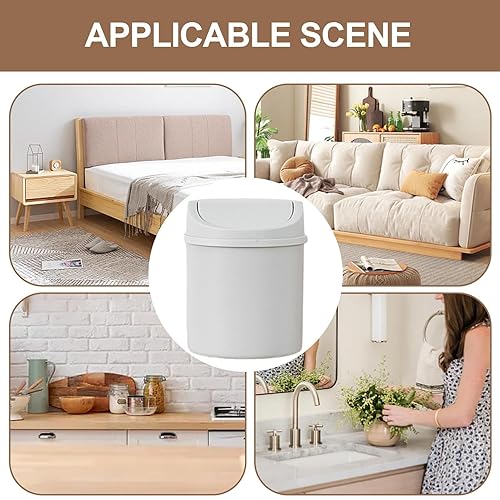 TAOLE Mini poubelle de table avec couvercle, design compact, poubelle de table avec couvercle basculant, petite corbeille à papier pour le bureau, poubelle de table pour le lavabo - Nail Gallerys