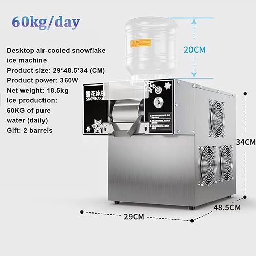 Machine à glace en flocons de neige, machine à glace pilée commerciale, machine à glace coréenne, machine à glace en flocons de neige commerciale, machine à cônes de neige, refroidissement,120kg/Day - Nail Gallerys