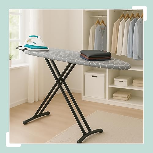 Relaxdays Table à Repasser, Planche réglable en Hauteur, Pliable, Plateau de Repassage 110 x 33 cm, Grise - Nail Gallerys