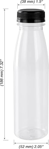 MOUYAT Lot de 30 bouteilles vides en plastique transparent de 300 ml avec couvercles noirs pour lait, boissons, jus - Nail Gallerys