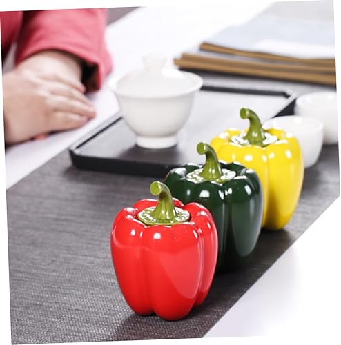 Mobestech Bocal De Stockage Céramique Forme De Poivre Avec Couvercle Contenant Hermétique Pour Thé Bonbons Et Snacks Vert - Nail Gallerys