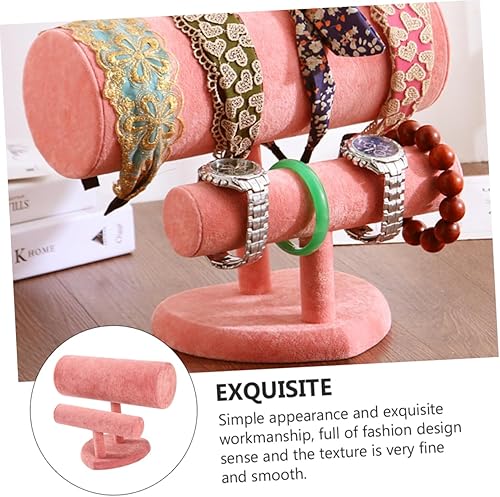 Healvian Support de bracelet de bandeau double couche long accessoires afficher montre rack bandes de cheveux de bracelet utilisant le support présentoir à bracelets tuyau en pvc rose - Nail Gallerys