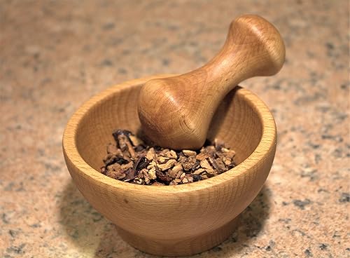 efo Ensemble de Mortier et Pilon en Bois - Petit Pilon et Mortier Idéal pour Broyer les Épices, les Herbes et l'Ail – Pilon et Mortier Durable au Design Ergonomique– Taille 10,5 x 5,5 cm - Nail Gallerys