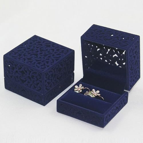VORCOOL Petite boîte à bijoux en velours pour bagues, colliers, boucles d'oreilles (bleu) - Nail Gallerys