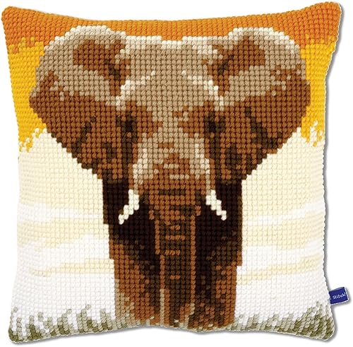 Vervaco Kit coussin au point de croix Eléphant I PN-0150146 Multicolore 34,299999999999997 x 3 x 1036 cm - Nail Gallerys