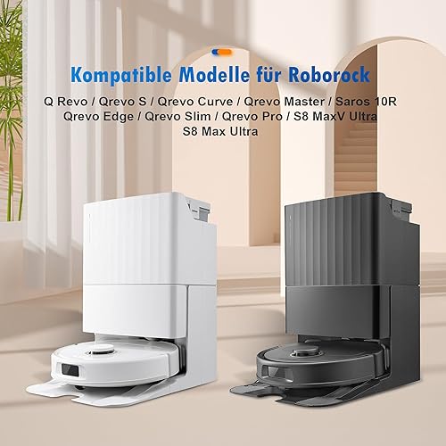Lot de 4 sacs à poussière, réutilisables, accessoires pour robots aspirateurs Roborock Q Revo/Qrevo S/Qrevo Curve/Qrevo Master/Saros 10R/Saros 10/S8 MaxV Ultra/S8 Max Ultra, pièces de rechange 6 blocs - Nail Gallerys