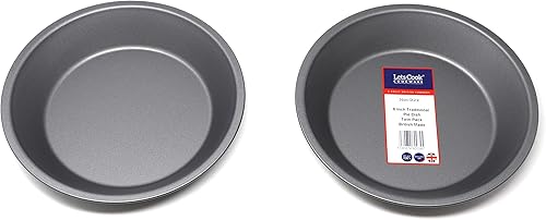 Lets Cook Cookware Lot de 2 plats à tarte traditionnels de 20 cm, fabriqué au Royaume-Uni avec revêtement antiadhésif en téflon - Nail Gallerys