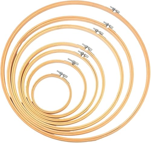 Cercles de broderie en bois confortables conçus pour une utilisation facile au point de croix et d'autres projets d'artisanat (26 cm) - Nail Gallerys