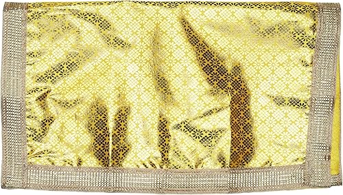 Yellow Decorative Backdrop Puja Cloth Chunari (Size:- 40 inches x 18 inches) Chunni Puja Festival Traditional Diwali Decoration Chunr MATA Ki Chunri for Statue Chowki Aasan Mat Posters Frame - Nail Gallerys