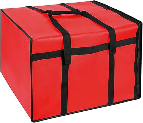 Sac Isotherme Grande capacité pour Pizza, pour Aliments Chauds et froids, réutilisable, avec Fermeture éclair et poignée, glacière pour Traiteur, Chauffe-Plats pour fêtes VKh506 (Black, 50X50X35cm) - Nail Gallerys