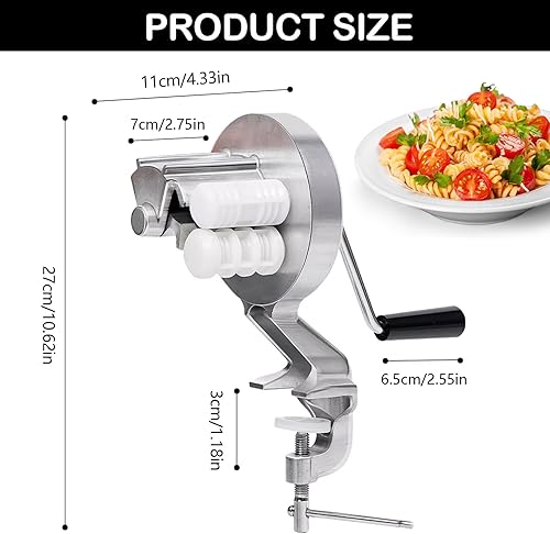 Machine à Pâtes Manuelle, Machine à Pâtes Manuelle en Acier Inoxydable Avec Manivelle et Pince de Table, Presse à Pâtes en Alliage D'aluminium Adaptée à La Cuisine Domestique - Nail Gallerys