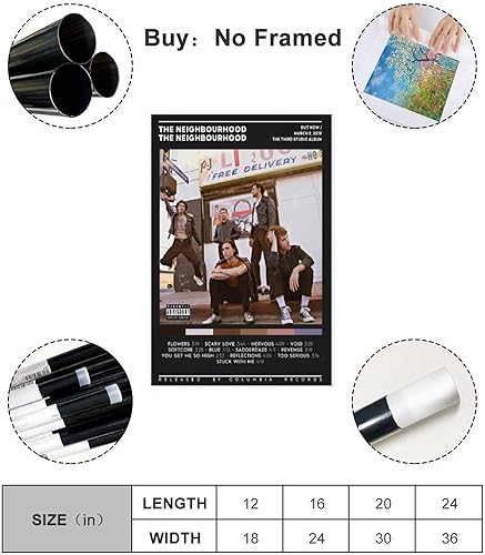 LXCT Poster sur toile « Hard to Imagine The Neighbourhood Ever Changing The Neighbourhood » pour décoration de chambre à coucher, de bureau, de chambre à coucher, sans cadre 30 x 45 cm - Nail Gallerys