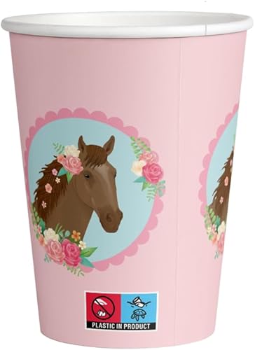 PD-Party : Guirlande Joyeux Anniversaire – Bannière Joyeux Anniversaire avec Motif Chevaux pour Filles – Guirlande d'Anniversaire pour Enfants de Tous Âges – Guirlande d'Anniversaire - 300 x 17 cm - Nail Gallerys