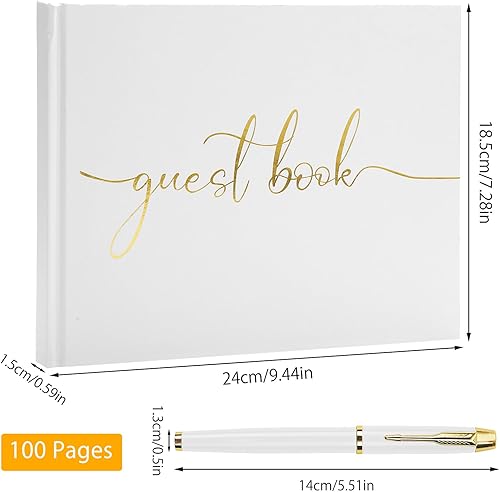 TNSLAND Livre d'or Album de Mariage Livre d'or Bapteme Livre Dor Mariage Personnalisable Livre d'or Anniversaire Guest Book Livre Vierge 100 Pages Vierges avec Stylo Blanc - Nail Gallerys