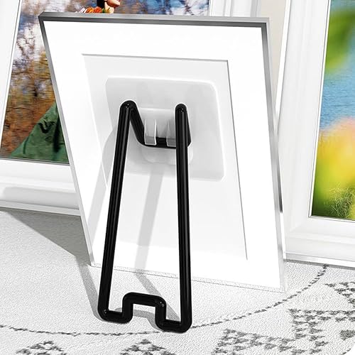 MiOYOOW Supports de Cadre Photo, 6 Pcs Porte Arrière de Chevalet Auto-adhésifs, Présentoirs d'affichage en Acier Inoxydable pour Chevalet, Peintures, Décoration d'intérieur - Nail Gallerys