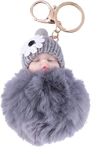 Adorable Porte-clés en Peluche pour bébé - Poupée - Porte-clés de Voiture - Décoration pour Enfants - Gris - Nail Gallerys
