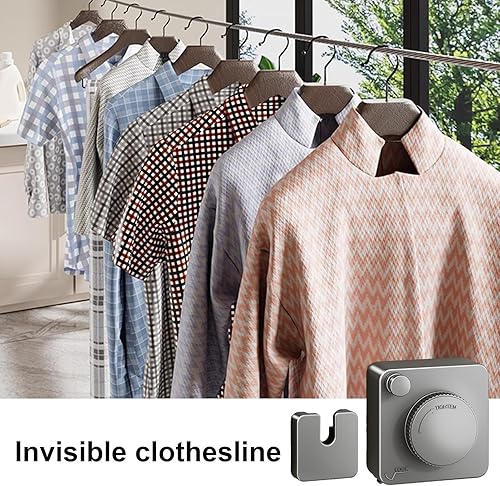 Hailerio Corde à linge rétractable d'extérieur | Sans perçage – Corde à linge robuste pour intérieur | Fil de séchage non affaissé pour sécher la salle de bain, le linge, l'hôtel - Nail Gallerys