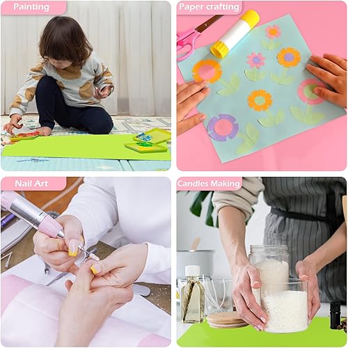 Tapis Peinture Silicone, Set de Mat de Bricolage, Tapis Silicone 2 Pièces, Tapis Silicone Resine 50 x 40cm, Tapis de Cuisson en Silicone, Tapis de Table - Nail Gallerys