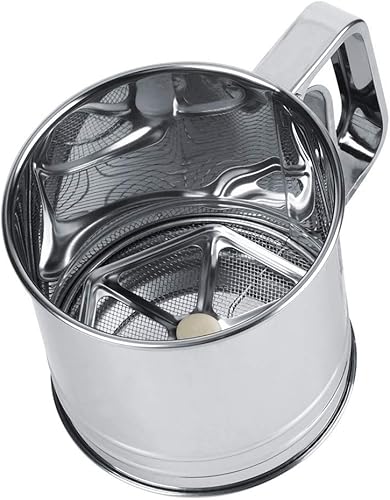 Coupe de tamis en acier inoxydable Coupe à la main Tamis à farine Squeeze Sucre à base de poudre de sucre Passoire fine pour filtre à gâteaux Dessert Recette de cuisine familiale Outil de cuisson et d - Nail Gallerys