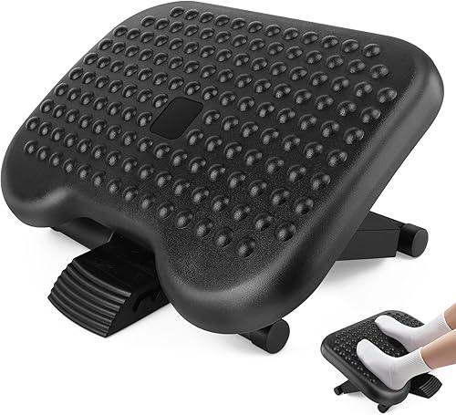 QOUBNIC Repose-Pieds de Bureau, Repose Pied 3 Hauteurs Réglables & Inclinaison de -30 à +30 Degrés, Repose Pied Bureau pour la Maison le Bureau et Les Voyages - Nail Gallerys