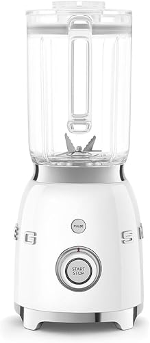 Smeg, Blender BLF03WHEU 1,5 L, 4 Vitesses, 4 Fonctions Smoothie, Pulse, Glace Pilée et Autonettoyant, Bloc Moteur et Bouchon Doseur, Base Antidérapante, Range cordon Intégré, 800W, Blanc - Nail Gallerys