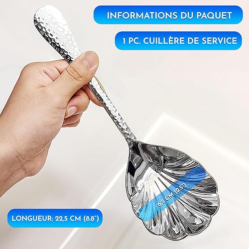 Cuillere de service acier inox ideal pour la maison et le restaurant couleur inox - Nail Gallerys