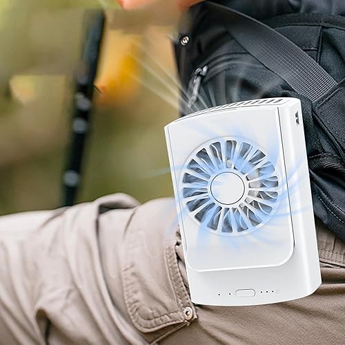 Ventilateur Portable - Ventilateur avec Ceinture Personnel - Ventilateur corporel Portable 4000 mAh 3 Vitesses USB Rechargeable Mains Libres réglable, Refroidissement au Bureau - Nail Gallerys