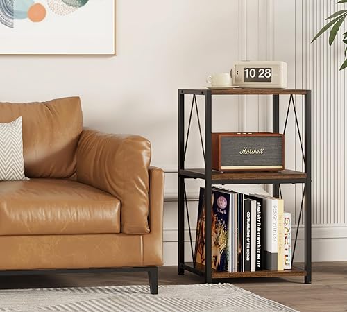 Support de tourne-disque – Table d'appoint à 3 niveaux avec rangement de disques vinyles pour platine dans le salon - Nail Gallerys