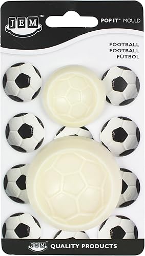 JEM 1102EP009 Lot de 2 Moule en Forme de Ballon de Football pour Décoration de Gâteaux, Plastique, Blanc, 6 x 2 x 6 cm 1102EP009 - Nail Gallerys