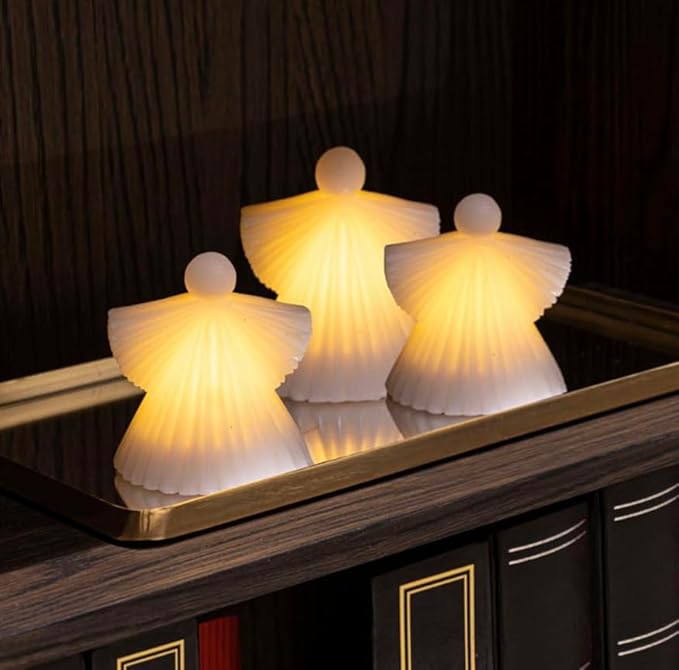 Sirius - Ange lumineux 'Asta' - blanc - cire - 15 cm - Noël - Nail Gallerys