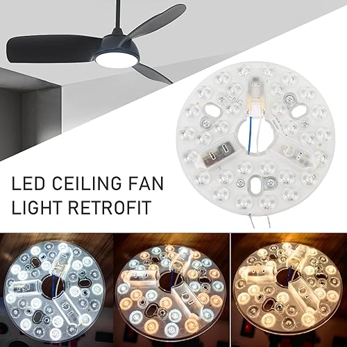 Oreilet 5,3 Pouces 15W Couleur de Plafond Modifiable Panneau de Remplacement de Lumière LED, 3CCT 3000K 4500K 5000K, Kit de Rénovation de Ventilateur de Plafond LED Dimmable - Nail Gallerys