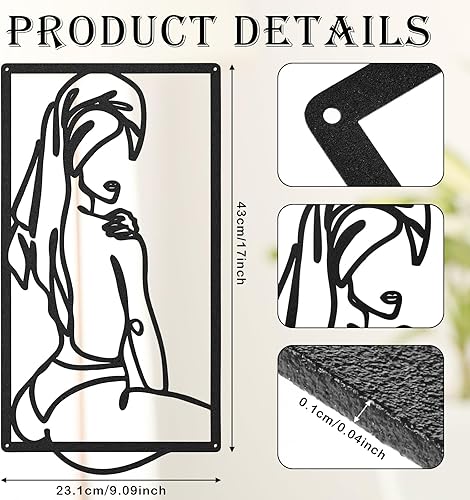 Peryiter 3 pièces abstraites femme art mural simple ligne dessin mural - Nail Gallerys