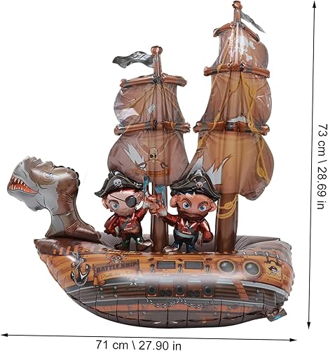 YARNOW Ballon Aluminium de Bateau Pirate Décoration Anniversaire pour Ballon Flottant à Thème de Pirate Fournitures de Fête Transportables - Nail Gallerys